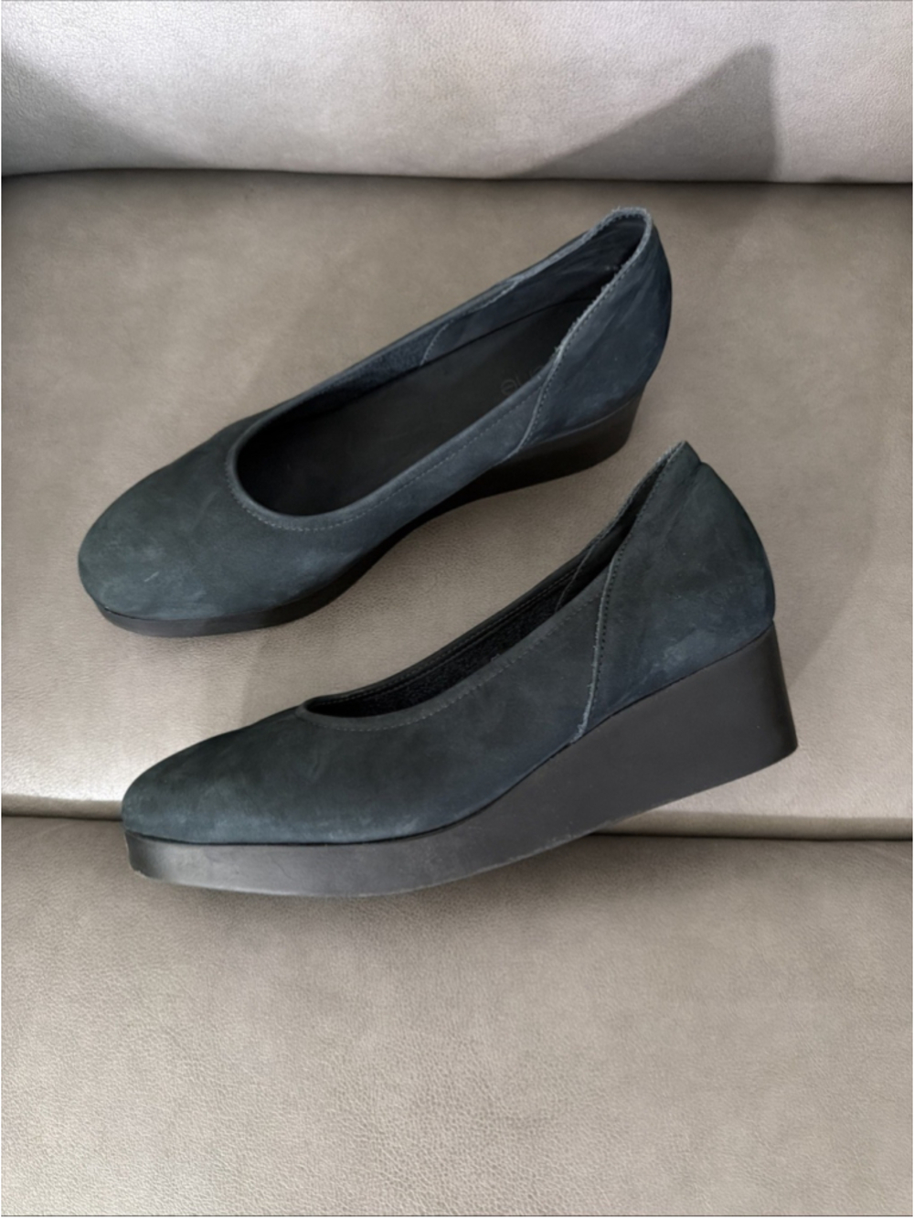 WOMEN’S Arche Jolana Escarpin Suede Nubuck Heels Wedges Blue Size 38 EU 8 US